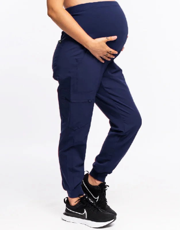 Men’s neat straight denim-Essential Maternity Jogger Scrub Pants - True Navy