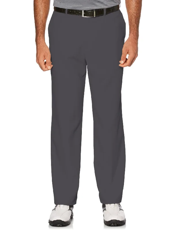 Men’s cozy dress trousers-Men's Flat Front Expandable Waistband Pant - Dark Gray