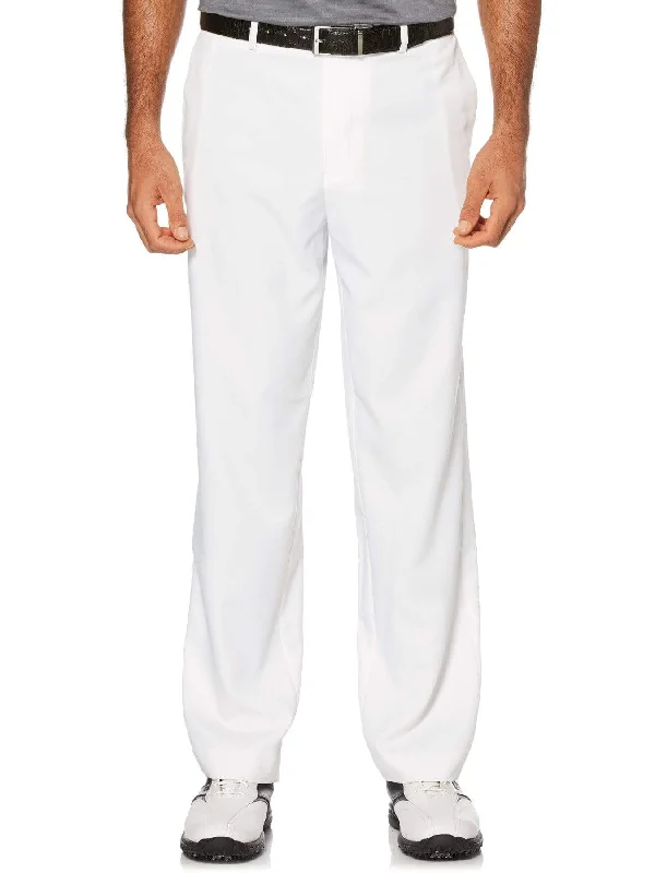 Men’s relaxed chino jeans-Men's Flat Front Expandable Waistband Pant - White