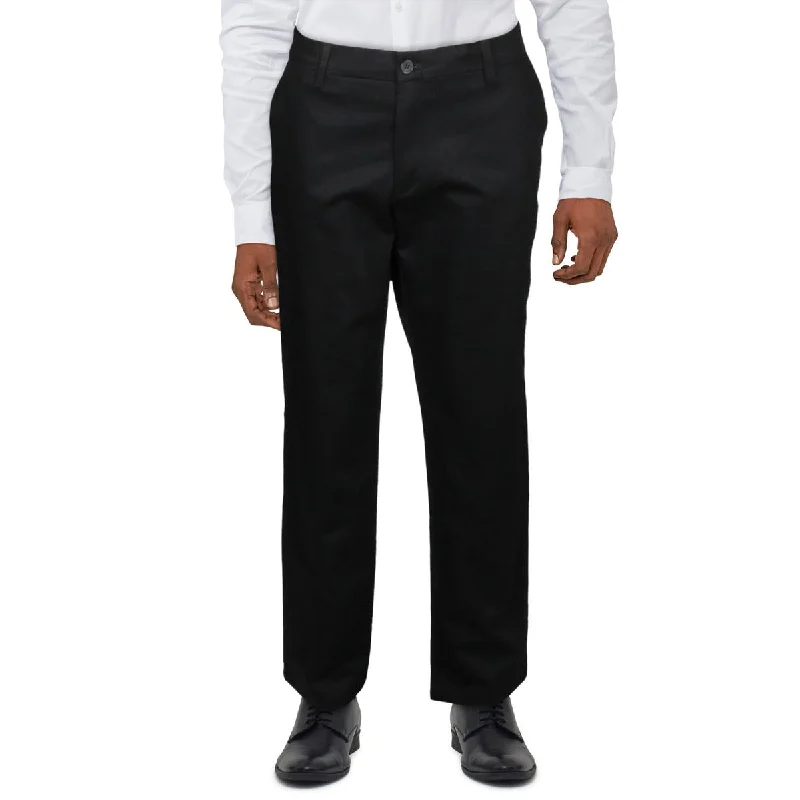 Men’s baggy dress pants-Mens Comfort Waist Straight Fit Dress Pants