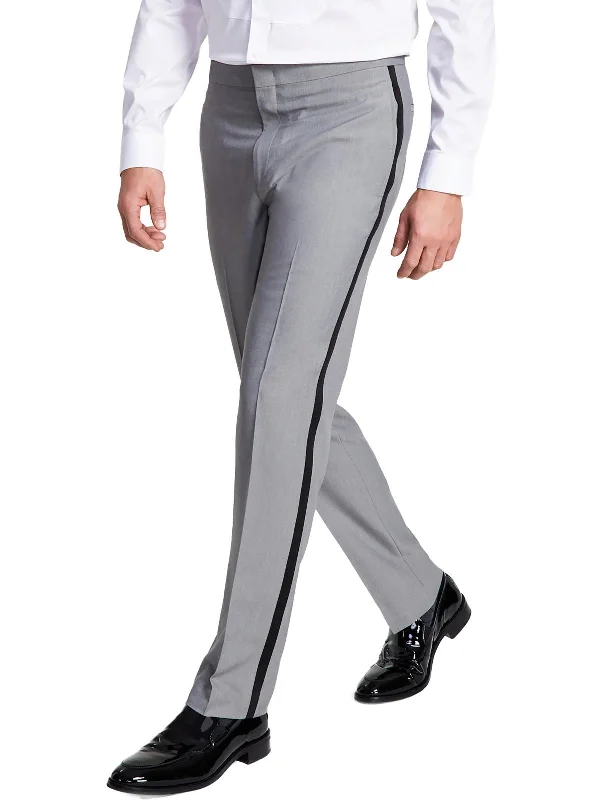 Men’s sharp casual trousers-Mens Stretch Polyester Dress Pants