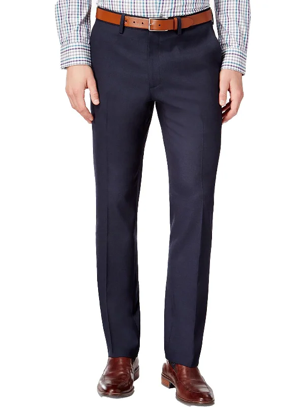 Men’s hip jogger trousers-Mens Window Pane Slim Dress Pants