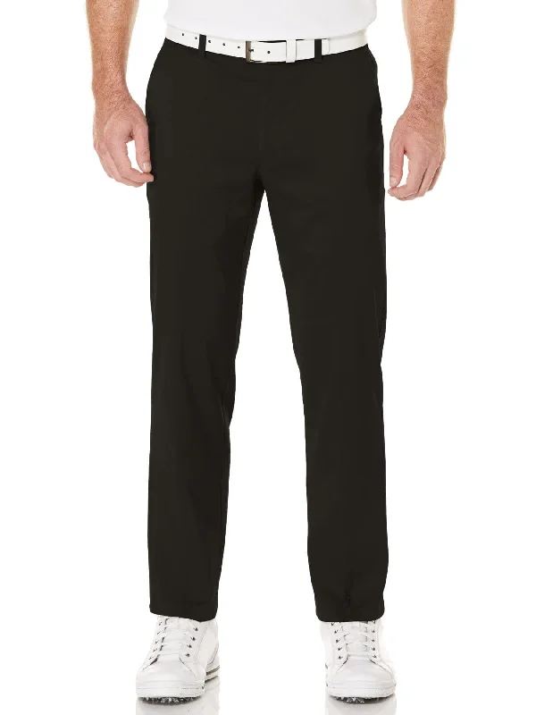 Men’s iconic chino trousers-Men's Flat Front Active Waistband Golf Pant