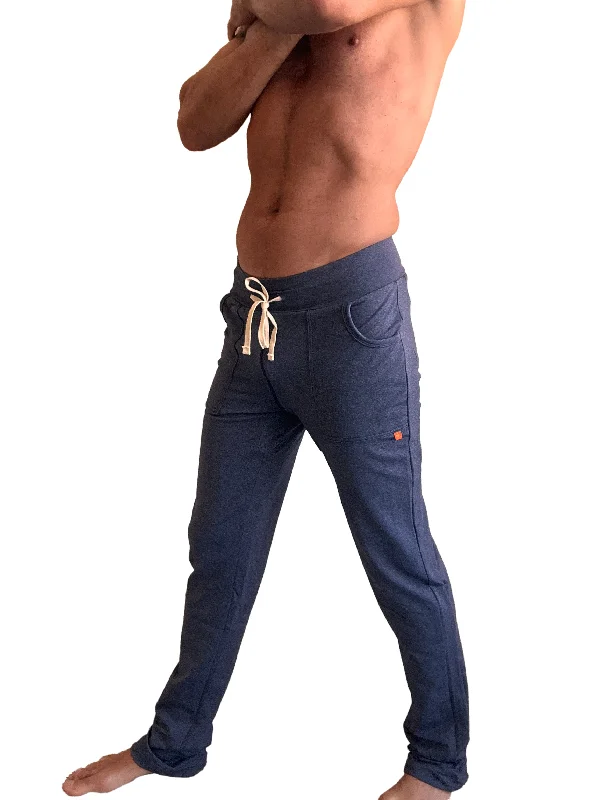 Men’s tight chino jeans-PERFORMANCE-Premium Track & Lounge Sweat Pant (Navy Blue Heather)