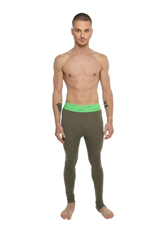 Men’s ventilated cargo pants-Performance Yoga Leggings - Long (Olive Green)