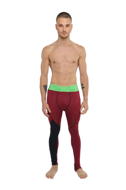 Men’s snug khaki pants-Performance Yoga Leggings - Long (Brick Red Heather)