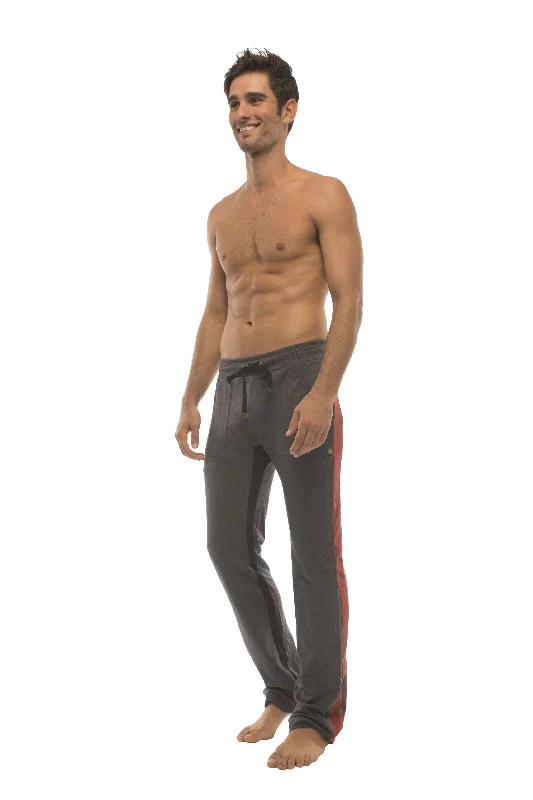 Men’s cozy dress pants-Ultra Flex Yoga Track & Yoga Sweat Pant (CHARCOAL w/Cinnabar & Black)