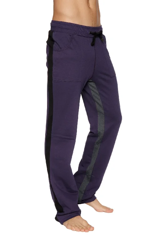 Men’s iconic jogger jeans-Ultra Flex Yoga Track & Yoga Sweat Pant (Eggplant w/Black & Charcoal)