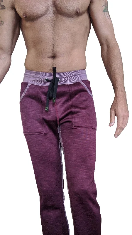 Men’s snug cargo denim-**Winter Collection** Thick-Weight Performance-Luxe-Fleece Track & Lounge Sweat Pant (Plum Purple)