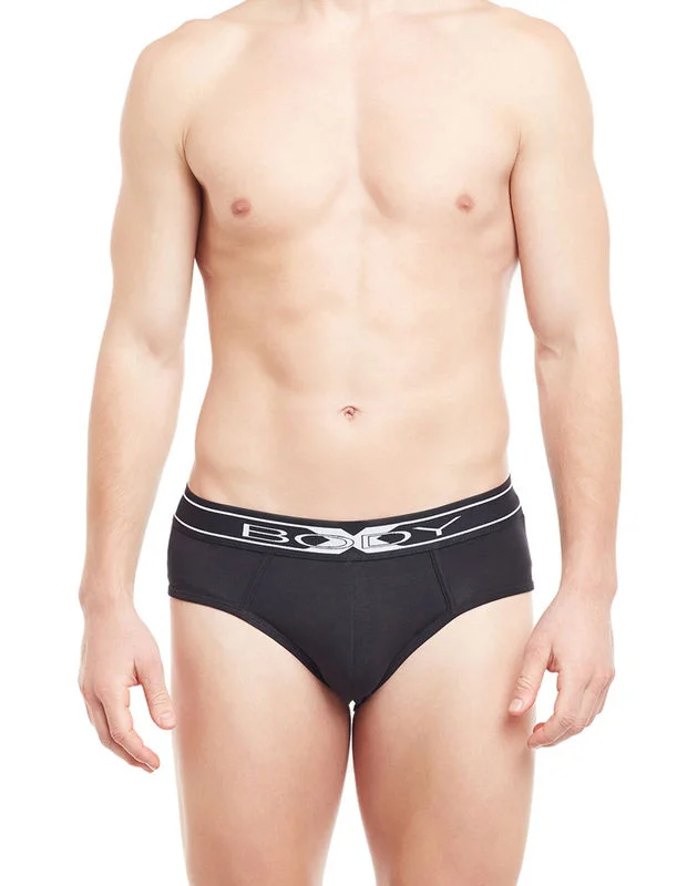 men's slim-fit underwear assortment-Body X Solid Briefs-BX10B-Black