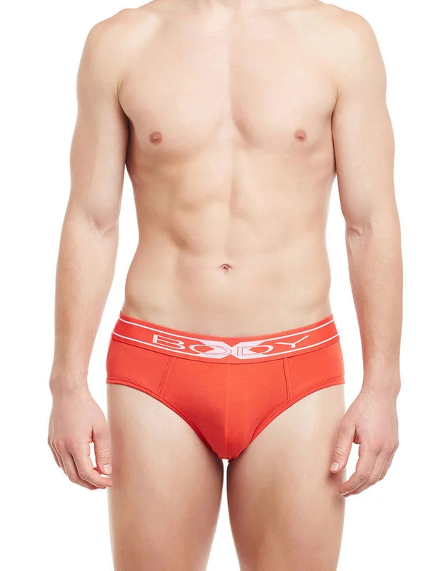 men's patterned underwear set-Body X Solid Briefs-BX10B-Bright Marigold