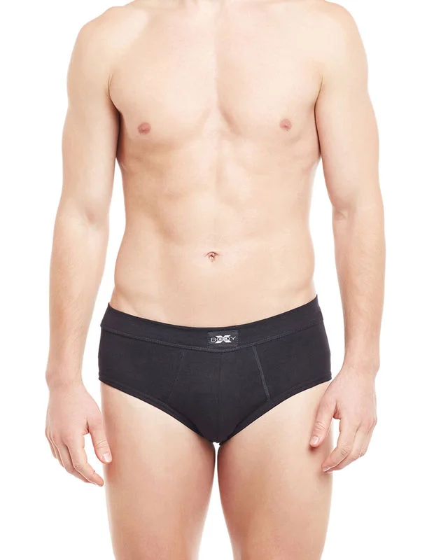 men's soft underwear subscription-Body X Solid Briefs-BX14B-Black