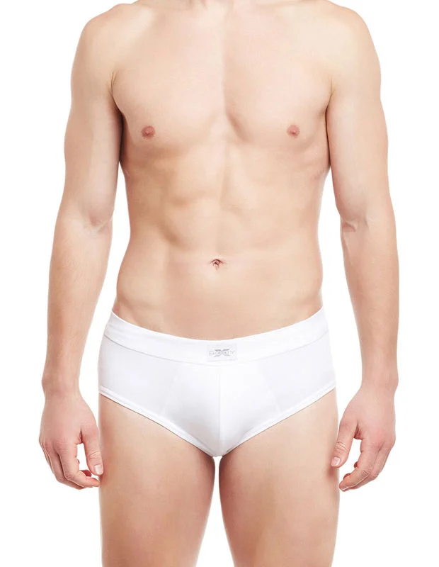 men's organic cotton underwear subscription-Body X Solid Briefs-BX14B-White