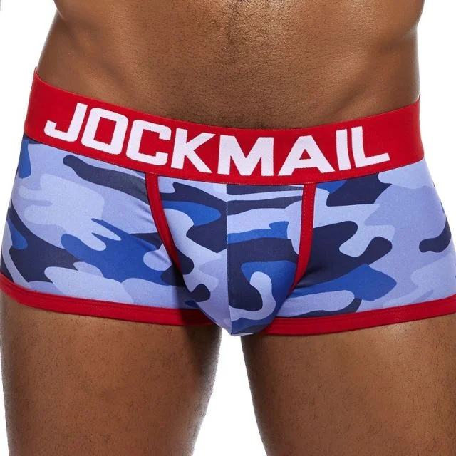 men's breathable underwear set-Men's Jockmail Camo Trunks