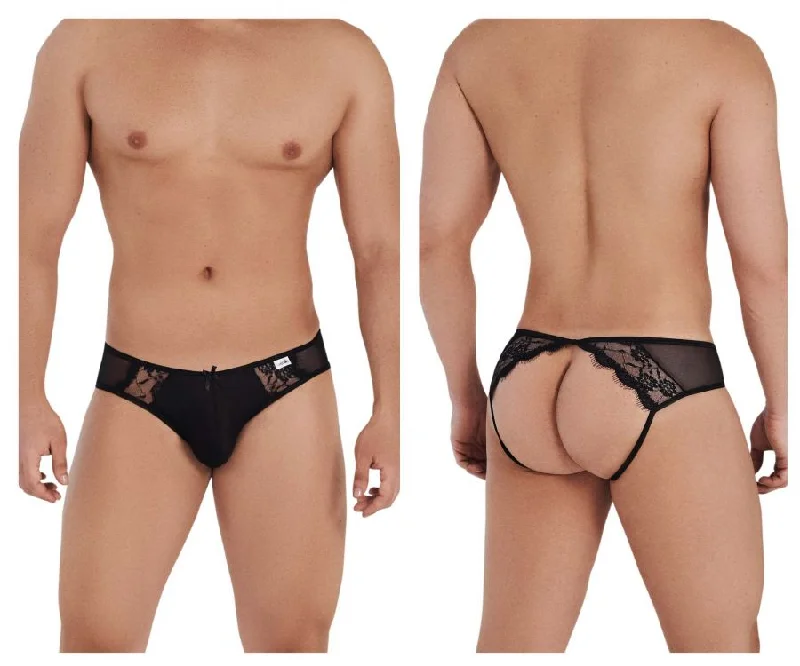 men's supportive underwear service-CandyMan 99538 Lace Jockstrap Color Black