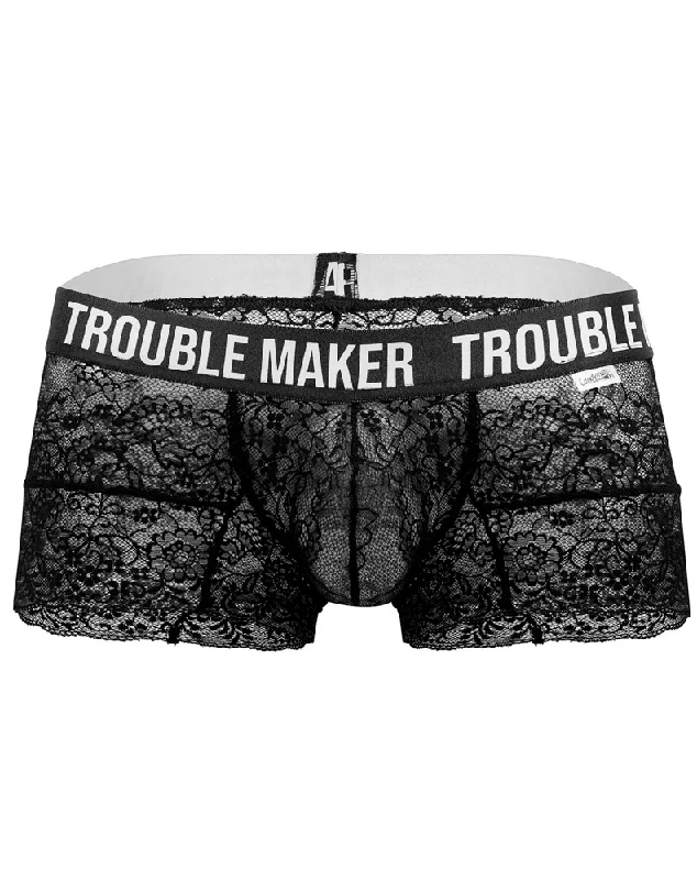 men's long-leg underwear discount-Candyman 99616 Trouble Maker Lace Trunks