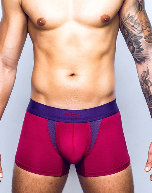 men's anti-odor underwear delivery-AKTIV Cronus Trunk Underwear - Beet Red