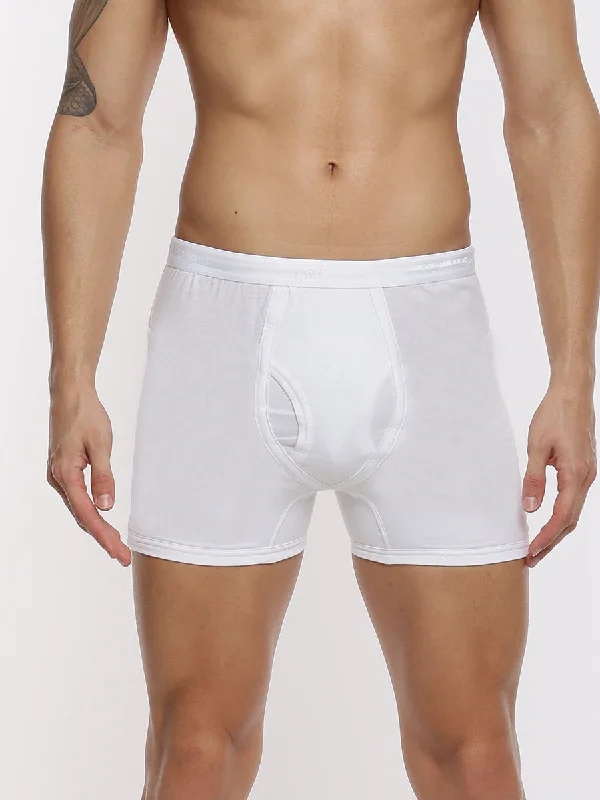 men's colorful underwear delivery-Finest Absorbent Cotton White Trunk without Pocket Imaxs Rib (2PCs Pack)