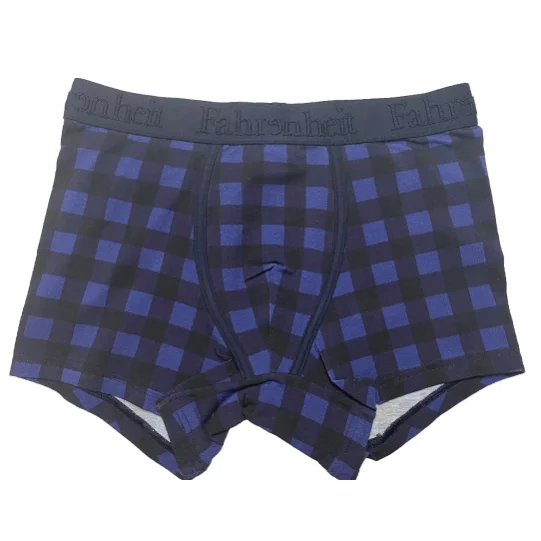 men's durable underwear set-Grant Trunk/ Blue Buffalo Check