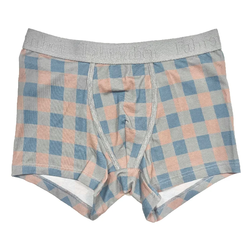 men's odor-resistant boxer shorts for clean-Grant Trunk | Grey Checkerboard