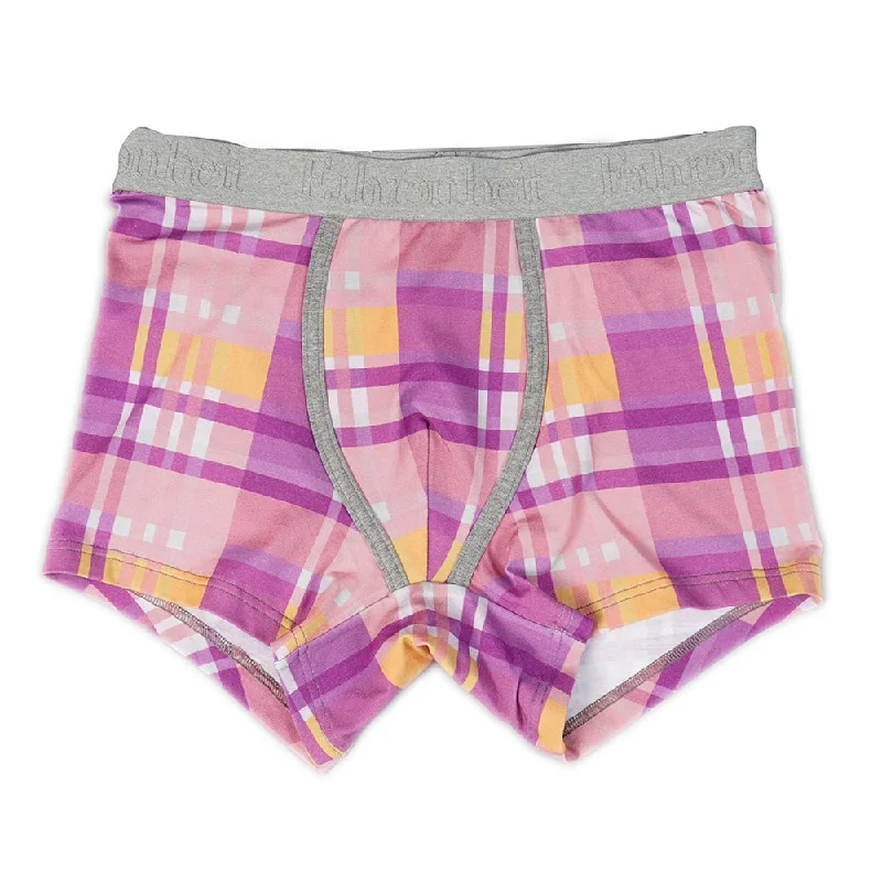 men's microfiber underwear set-Grant Trunk | Plaid Purple/Grey