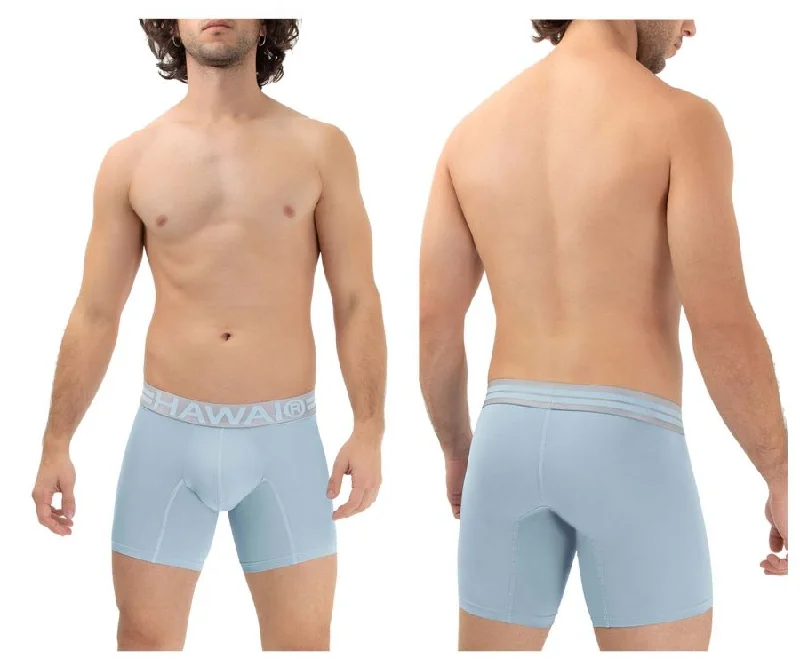 men's hypoallergenic underwear subscription-HAWAI 41977 Microfiber Boxer Briefs Color Light Blue