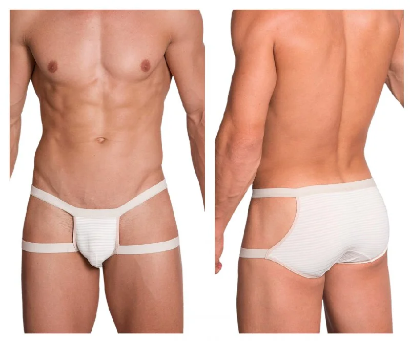 men's bamboo underwear pack-Hidden 958 Open Side Briefs Color Beige