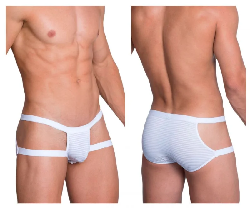 men's soft underwear sale-Hidden 958 Open Side Briefs Color White