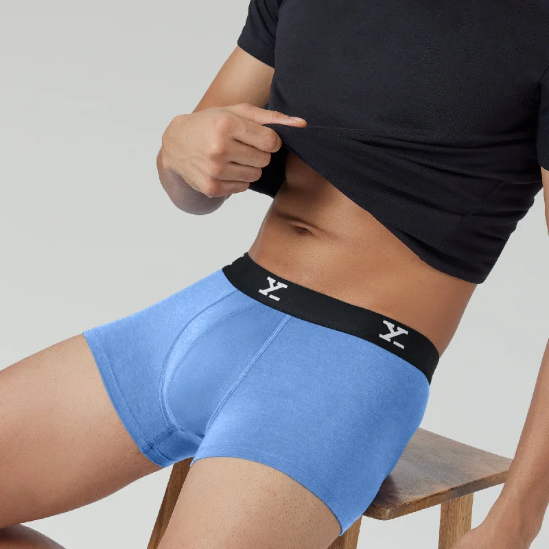 men's stretch underwear multipack-Ace Medley Modal Trunks Icy Blue