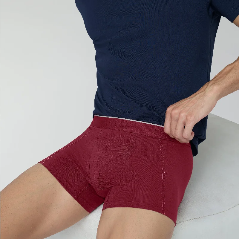 men's stretch underwear monthly-Crux Cotton Stretch Trunks Bold Burgundy