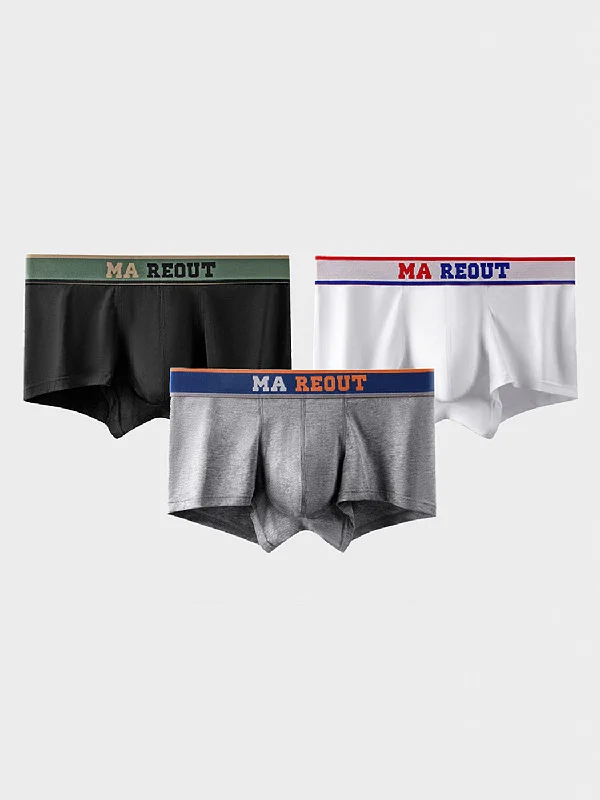 men's modal underwear assortment-Men's Pure Cotton Simple Letters Trunks