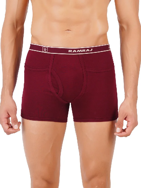 men's patterned underwear set-Men Soft Combed Fine Jersy Solid Pocket Trunks Target (2PCs Pack)