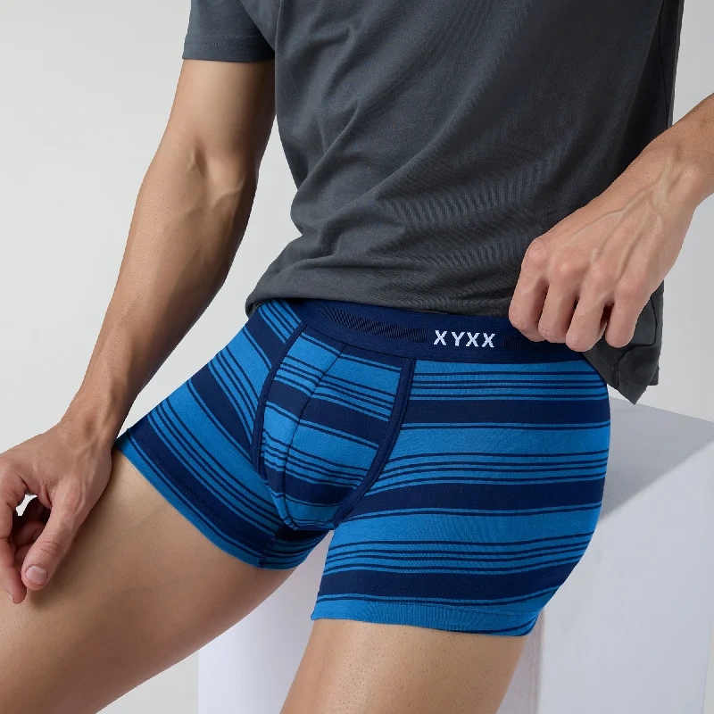 men's casual underwear multipack-Streax Cotton Stretch Trunks Pacific Blue