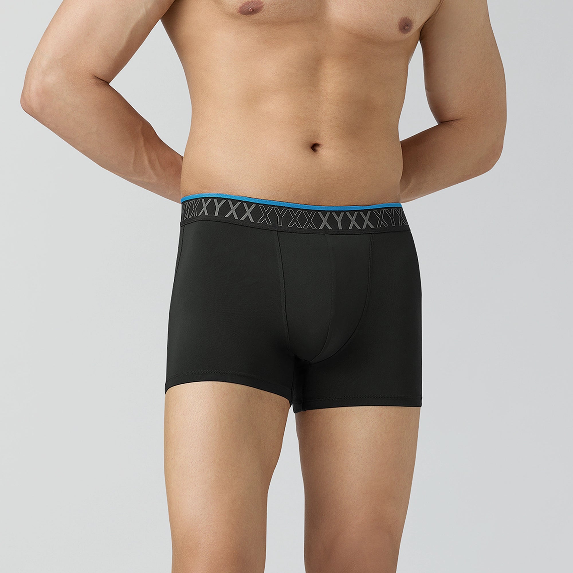 men's loose-fit underwear delivery-Zest Tactel Trunks Pitch Black