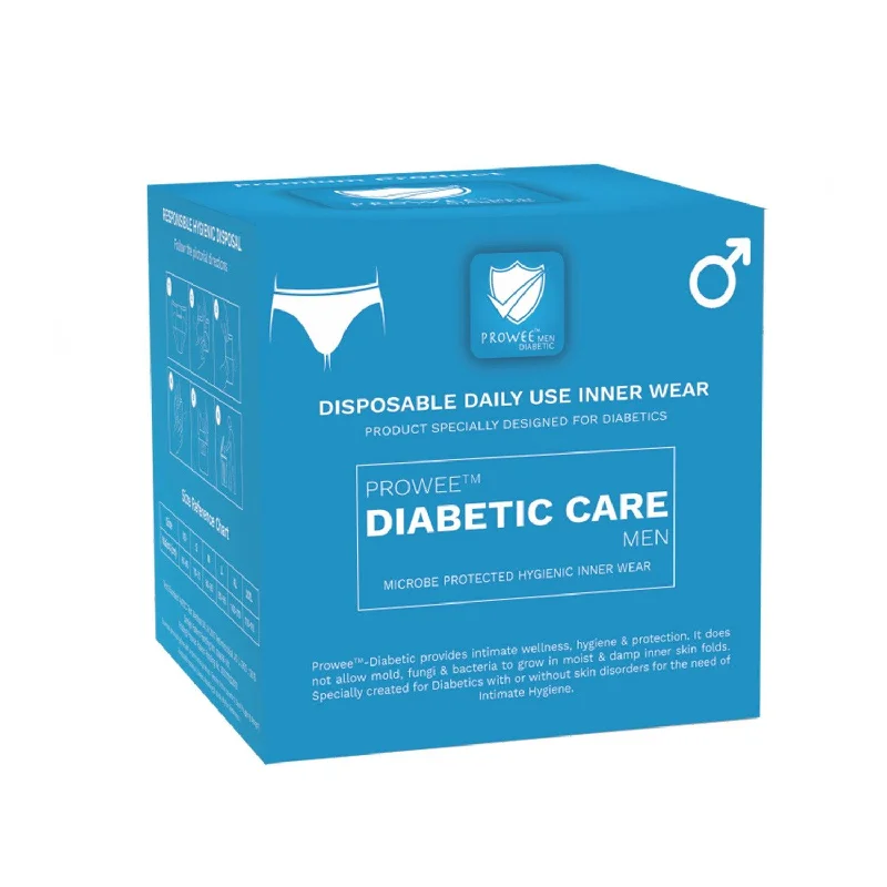 men's cooling trunks for relief-For Men with Diabetes Mellitus, Disposable Briefs,Unlike Adult Diapers, with Antimicrobial properties for day to Day use.  Prevents Infection, Moisture-Wicking and Soap Allergy. PROWEE- Diabetic Care (Men)