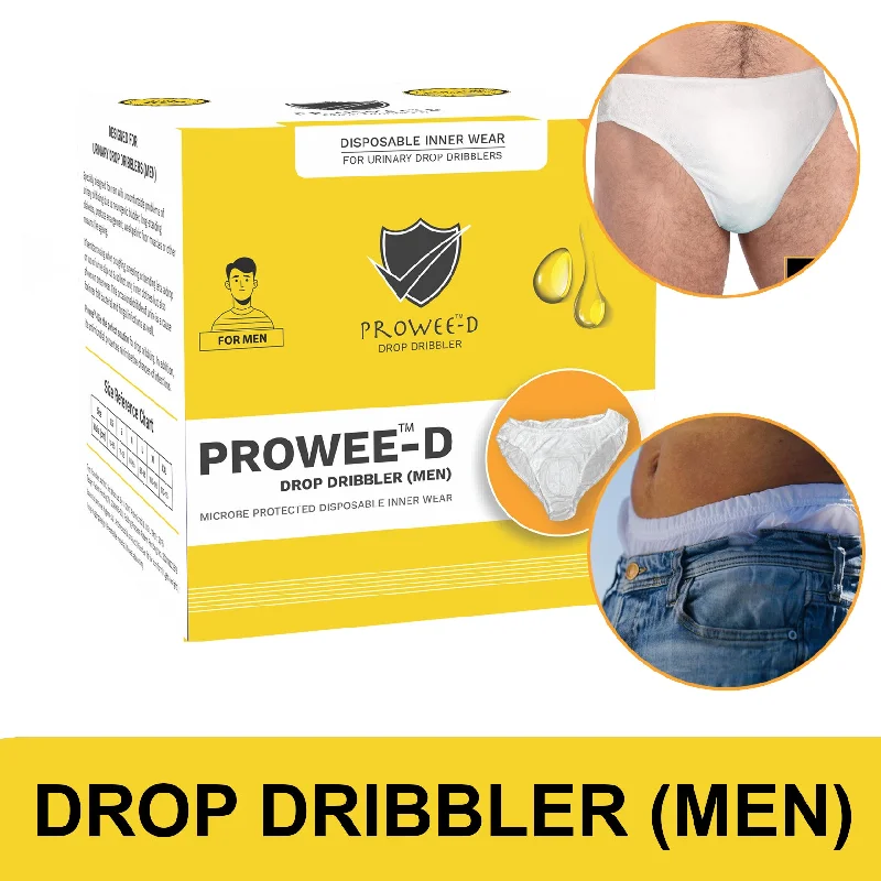 men's designer underwear multipack-Better Than Adult Diaper, Disposable Customised Men briefs for Dribbling (Small Volume- Drops), Microbe protected for the entire day Prowess-D ( Drop Dribbler Men)