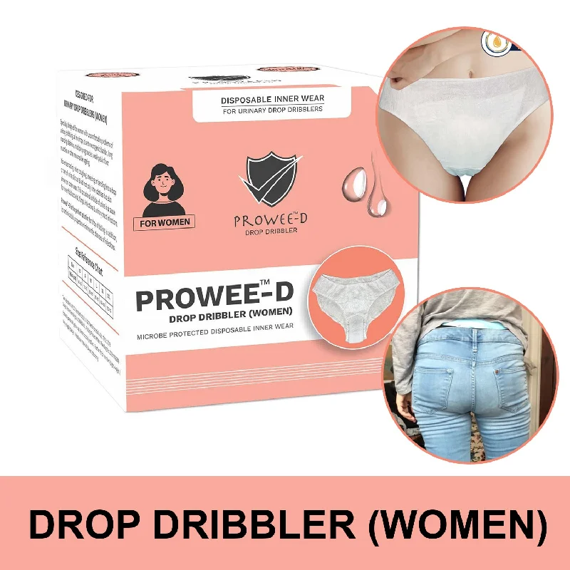 men's odor-resistant underwear bundle-Better Than Adult Diaper, Disposable Customised Women Panties for Dribbling or Discharge (Small Volume- Drops), Microbe protected for the entire day for-Prowee-D (Drop Dribbler Women)