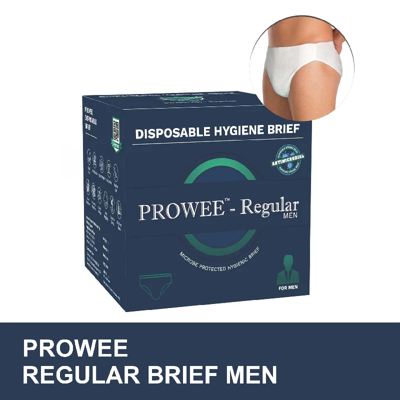 men's thermal underwear multipack-Brief Style Disposable Regular Hygiene Innerwear, All Day Odorless, Lightweight with Fungal Protection. Prowee Regular (Men)