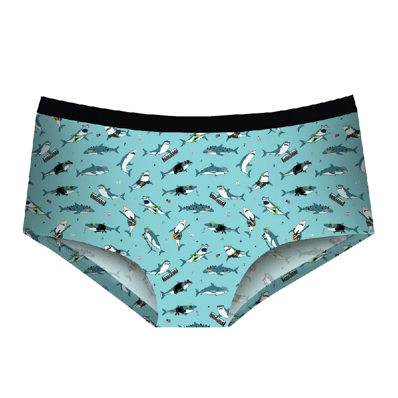 men's plain boxer shorts for basics-Shark Attack  - Cheeky Brief