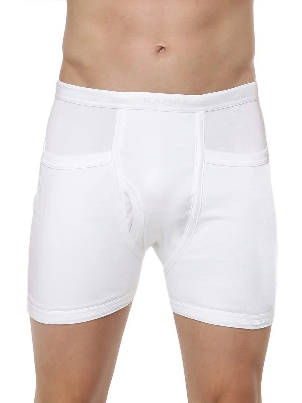 men's casual underwear multipack-Soft Combed Rib White Pocket Trunks Arrow (2PCs Pack)