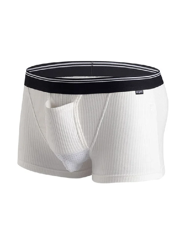 men's quick-dry underwear discount-Solid Color Divided Pocket Trunks for Men