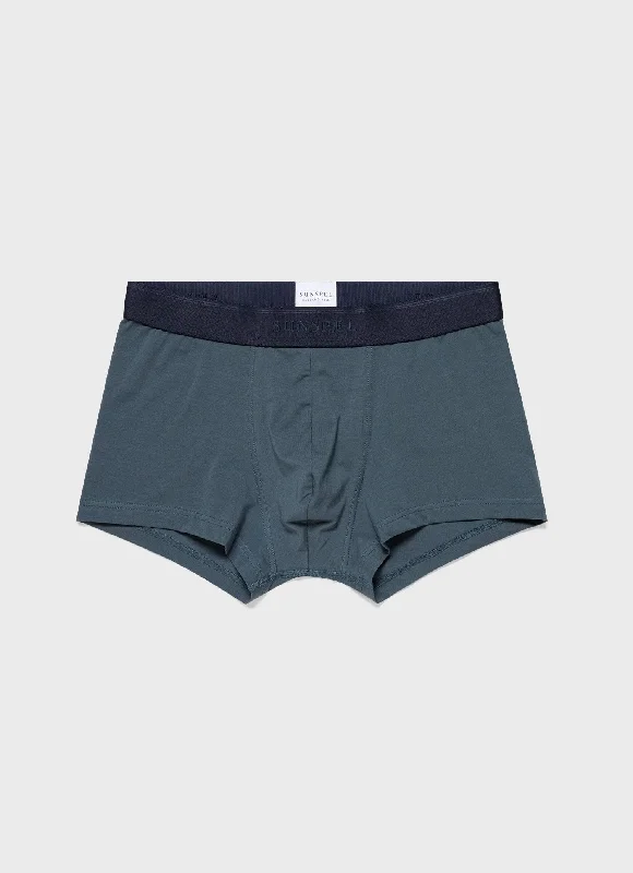 men's eco-friendly underwear promotion-Men's Stretch Cotton Trunks in Dark Petrol