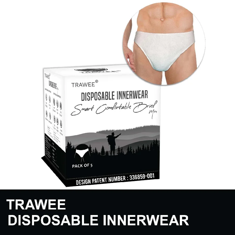 men's affordable underwear service-Brief Style Disposable Travelers Hygiene Innerwear, All Day Odorless, Lightweight with Fungal Protection. Trawee (Men) - Disposable Innerwear