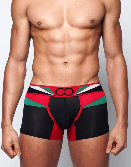 men's patterned underwear service-U31 Vavoom Trunk Underwear - Black/Green