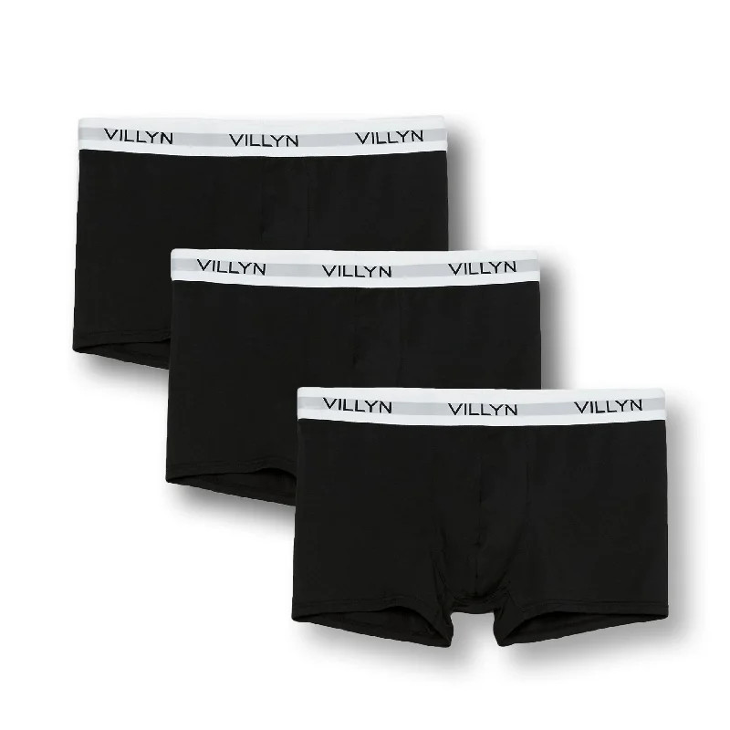 men's plus-size underwear assortment-VILLYN Origin 3 BLACK Modal Boxer-Trunks