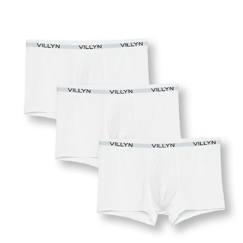 men's affordable underwear set-VILLYN Origin 3 WHITE Modal Boxer-Trunks