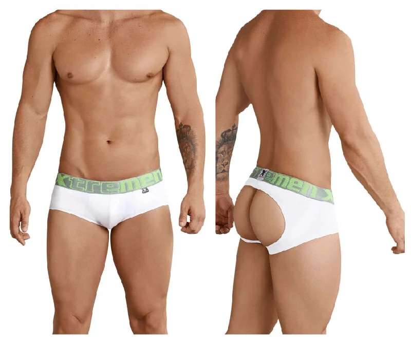 men's hypoallergenic underwear subscription-Xtremen 91032 Butt lifter Jockstrap Color White-Silver