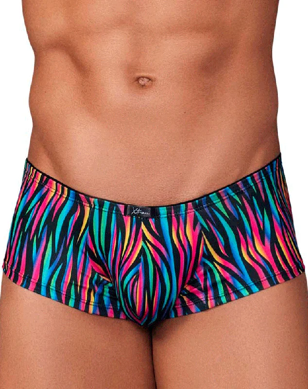 men's luxury underwear gift set-Xtremen 91147 Printed Microfiber Trunks